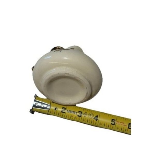 Vintage 1940's Le Pere Pottery Miniature Pitcher White Gold 4 In Tall 4 In Wide - Picture 7 of 7